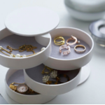 Boite à bijoux ronde blanche