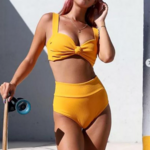 bikini jaune vintage chic femme pas cher