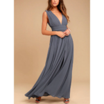 robe grise longue pour occasion chic femme