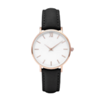 Montre St Germain femme bracelet cuir noir