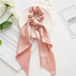 chouchou foulard imprimé  rose