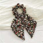 chouchou foulard imprimé liberty noir