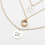 collier sautoir multi rang à message