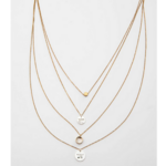 collier sautoir multi rang couleur or