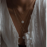 collier sautoir multi rang doré