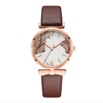 La Montre bracelet cuir femme Deauville marron