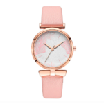 Montre bracelet cuir femme rose 2