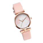 Montre bracelet cuir femme rose