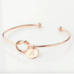 Bracelet jonc initale lettre rose gold