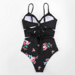 maillot de bain une pièce noir floral tendance 2021