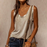 débardeur beige femme tendance