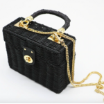 sac chic noir auteuil rotin chaine