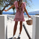 robe courte imprimée fleurie femme pas chère