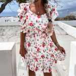 robe courte imprimée fleurie femme vêtements chics eshop pas cher