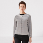 Doudoune ultra légère matelassée femme gris