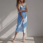 robe bleu clair chic occasion femme invitée mariage