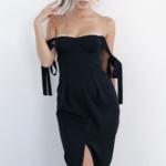 robe noire chic occasion femme moulante