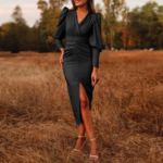 robe noire satin femme