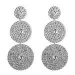 boucles doreilles argent strass zircon pendantes rondes géométriques occasion mariage bijou