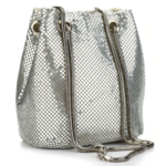 sac seau gris métallisé brillant tendance