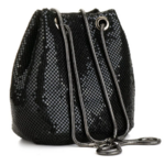 sac seau noir brillant tendance pas cher