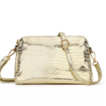 sac à main bandoulière doré brillant pour femme
