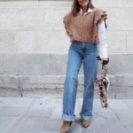 pull camel sans manches femme gilet automne hiver 2021