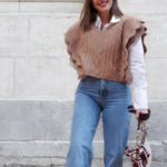 pull camel sans manches femme tricot