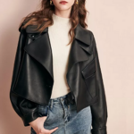 blouson noir cuir pu femme perfecto rock
