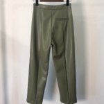 pantalon vert kaki cuir pu femme tendance automne hiver 2021