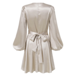 robe satin blanc écru courte chic femme pas chère en ligne