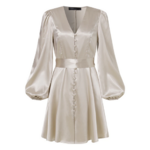 robe satin blanc écru courte chic femme la selection parisienne fêtes cocktail