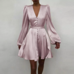 robe satin rose courte chic femme