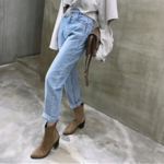 jean mom brut bleu femme pas cher tendance
