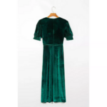 robe longue verte velours chic femme vêtement tendance pas cher