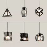 luminaire suspendu noir géométrique tendance plafond salon couloir