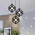 luminaire suspendu noir géométrique style industriel