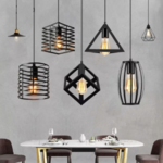 luminaire suspendu noir géométrique