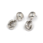 boucles doreilles argentées pendantes boules fantaisie cadeau femme pas cher