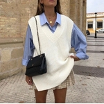 pull sans manche blanc tendance hiver 2021