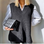 pull sans manches noir tendance