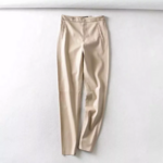 Pantalon beige cuir pu femme