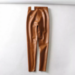 Pantalon camel marorn cuir pu femme