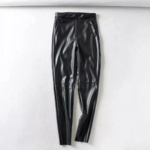Pantalon noir cuir pu femme
