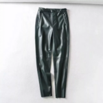 Pantalon vert cuir pu femme