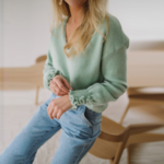 pull deau col v basique chic femme tendance