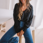 pull noir col v basique chic femme pas cher automne hiver 2021