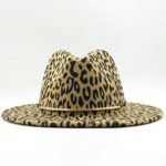 chapeau feutré léopard beige
