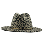 chapeau feutré léopard gris
