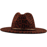 chapeau feutré léopard marron